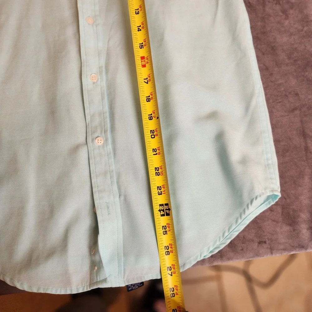 Ralph Lauren Boys 16 Shirt Mint Green Short Sleeve Button Down Fits Men XS
